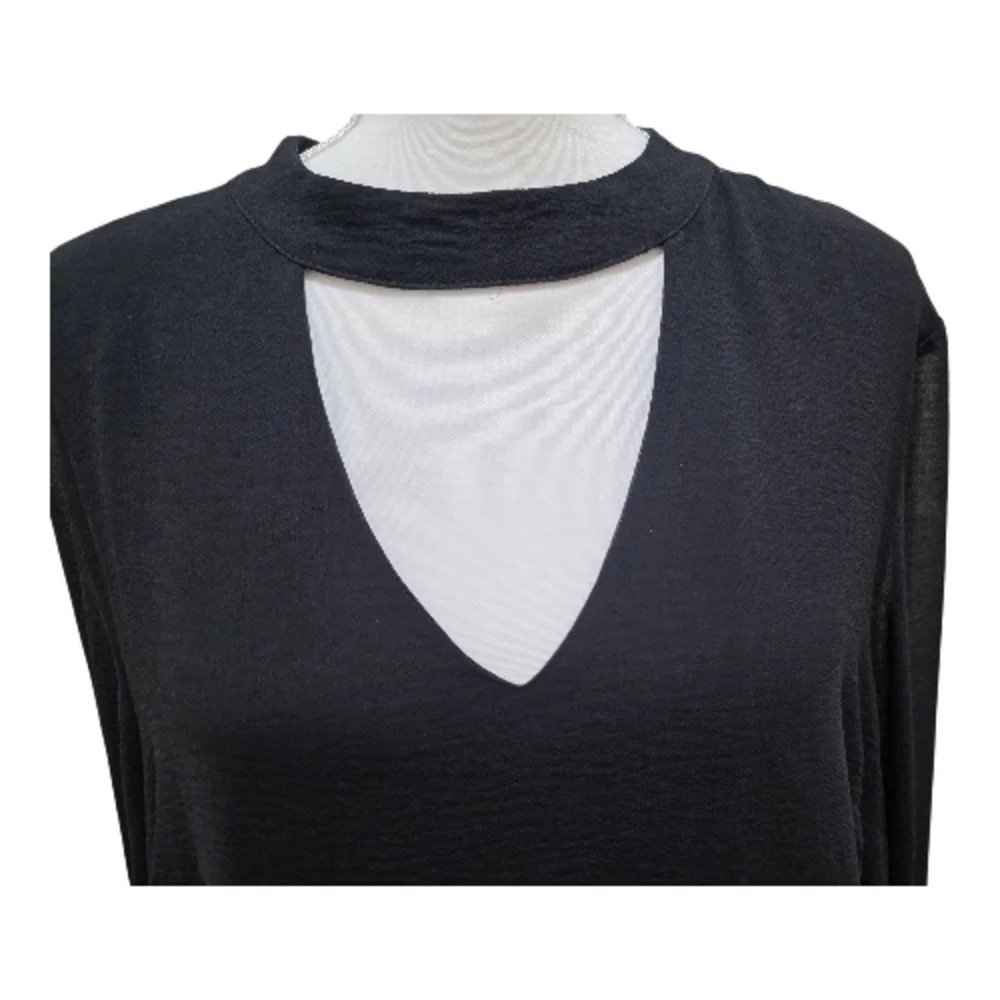 Tacera Elegant Black Long Sleeve Dress, Woman 2X - Picture 2 of 9